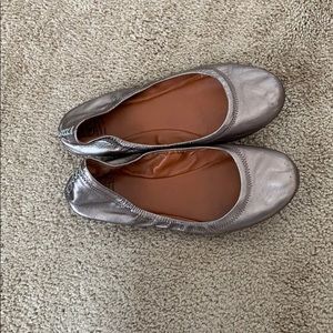 Pewter Metallic Lucky Brand Flats Size 8.5